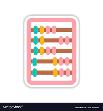 Paper sticker on white background abacus vector image