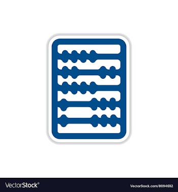 Paper sticker on white background abacus vector image