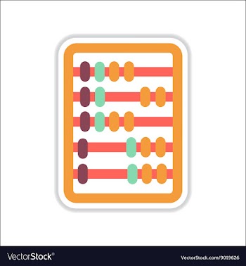 Paper sticker on white background abacus vector image