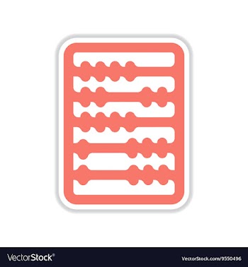 Paper sticker on white background abacus vector image