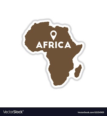 Paper sticker on white background Africa map vector image