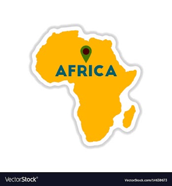Paper sticker on white background africa map vector image