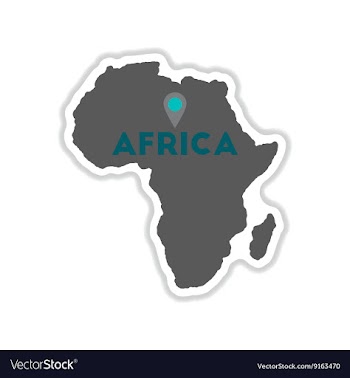 Paper sticker on white background Africa map vector image