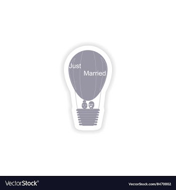Paper sticker on white background air balloon vector image