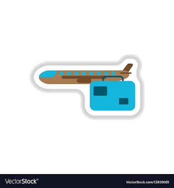 Paper sticker on white background aircraft luggage vector image