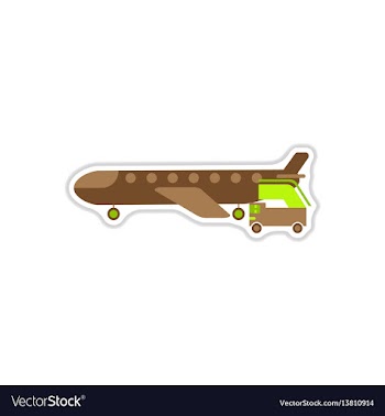 Paper sticker on white background airplane gangway vector image