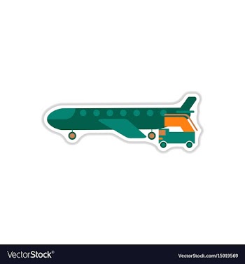 Paper sticker on white background airplane gangway vector image