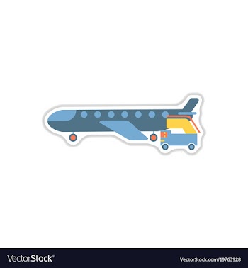 Paper sticker on white background airplane gangway vector image