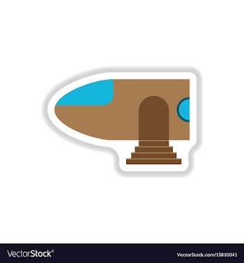 Paper sticker on white background airplane nose vector image