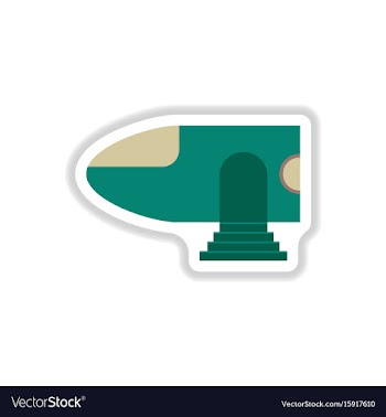 Paper sticker on white background airplane nose vector image
