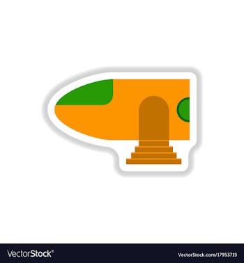 Paper sticker on white background airplane nose vector image