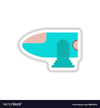 Paper sticker on white background airplane nose vector image