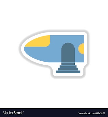 Paper sticker on white background airplane nose vector image
