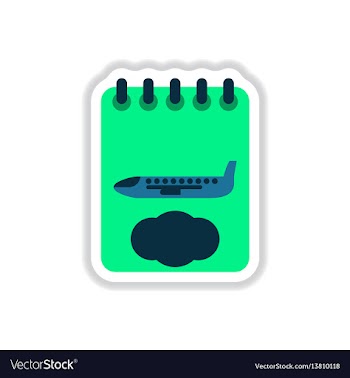 Paper sticker on white background airplane vector image