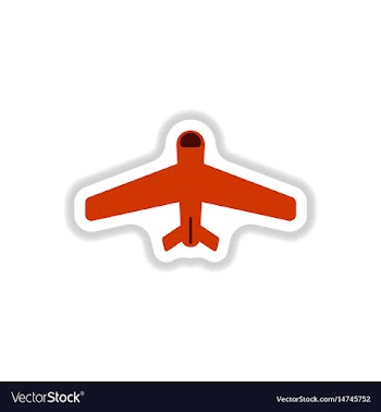 Paper sticker on white background airplane vector image