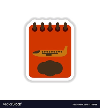 Paper sticker on white background airplane vector image