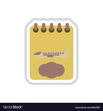 Paper sticker on white background airplane vector image