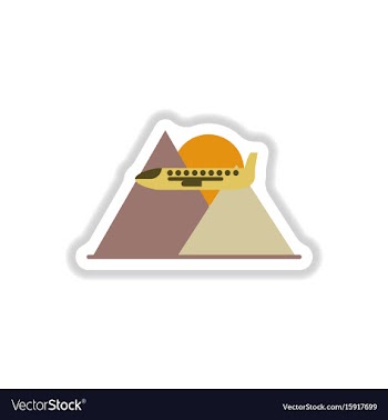 Paper sticker on white background airplane vector image