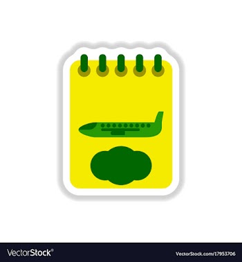 Paper sticker on white background airplane vector image