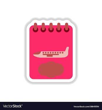Paper sticker on white background airplane vector image