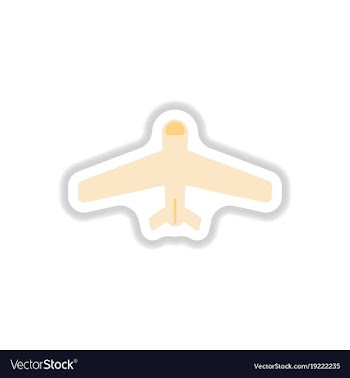 Paper sticker on white background airplane vector image
