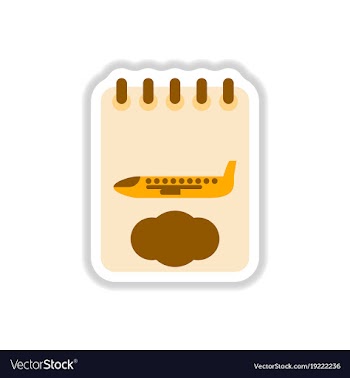 Paper sticker on white background airplane vector image