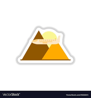 Paper sticker on white background airplane vector image