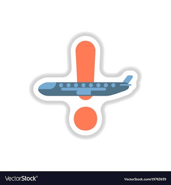 Paper sticker on white background airplane vector image