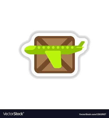 Paper sticker on white background airplanes flight vector image