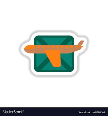 Paper sticker on white background airplanes flight vector image