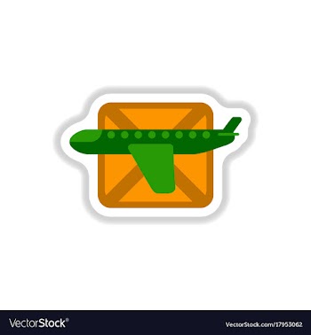 Paper sticker on white background airplanes vector image