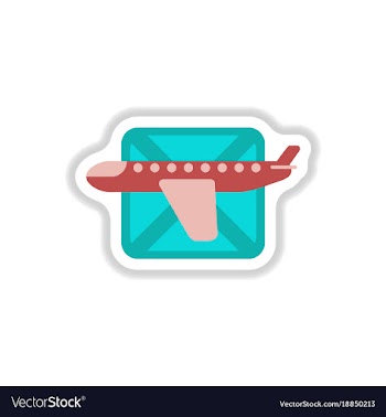 Paper sticker on white background airplanes vector image