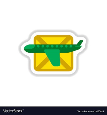Paper sticker on white background airplanes vector image