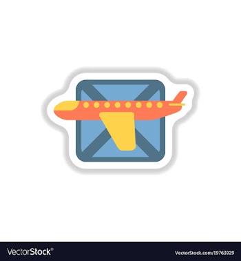 Paper sticker on white background airplanes vector image