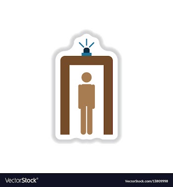 Paper sticker on white background airport people vector image