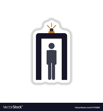 Paper sticker on white background airport people vector image