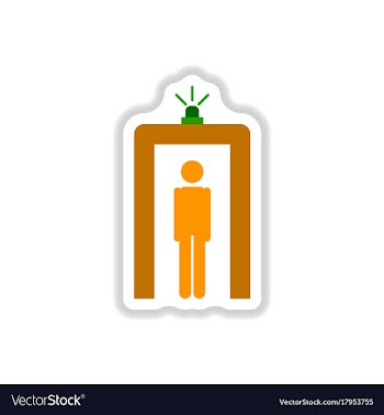 Paper sticker on white background airport people vector image