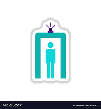 Paper sticker on white background airport people vector image