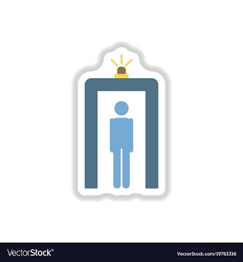 Paper sticker on white background airport people vector image