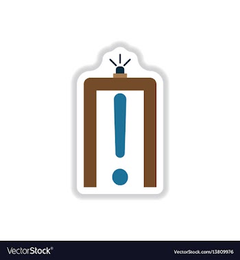 Paper sticker on white background airport scanner vector image