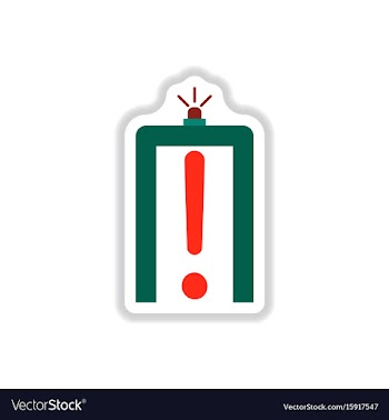 Paper sticker on white background airport scanner vector image
