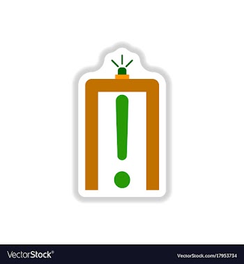 Paper sticker on white background airport scanner vector image