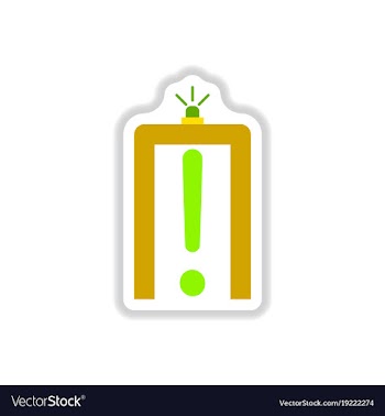 Paper sticker on white background airport scanner vector image