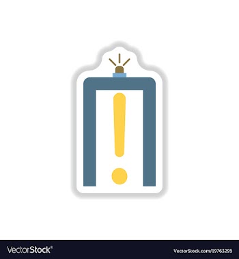 Paper sticker on white background airport scanner vector image