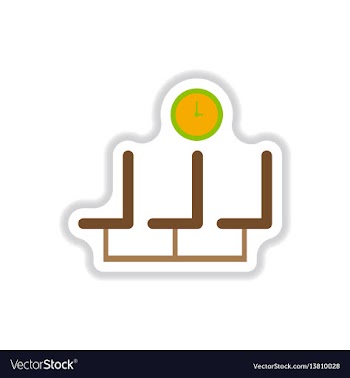 Paper sticker on white background airport waiting vector image