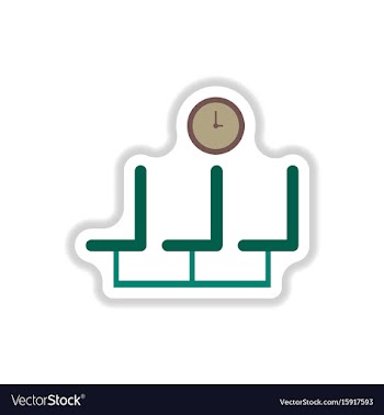 Paper sticker on white background airport waiting vector image