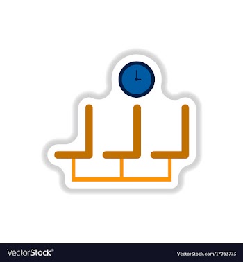 Paper sticker on white background airport waiting vector image