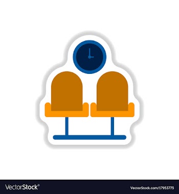 Paper sticker on white background airport waiting vector image