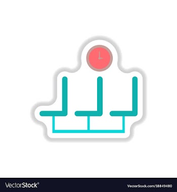 Paper sticker on white background airport waiting vector image