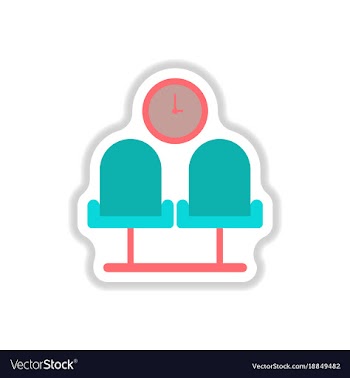 Paper sticker on white background airport waiting vector image